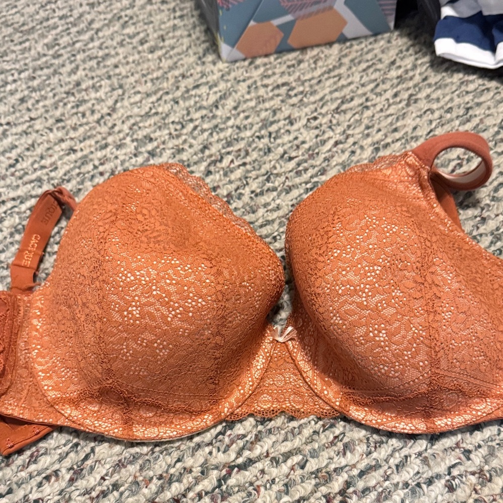 Cacique Burnt Orange Lace Bra